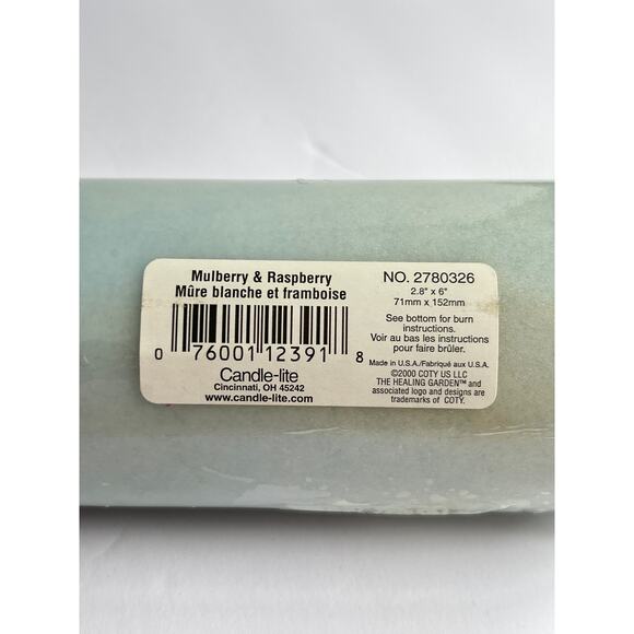 The Healing Garden Joyful Aroma Candle Mulberry and Raspberry Light Blue USA - Picture 3 of 5